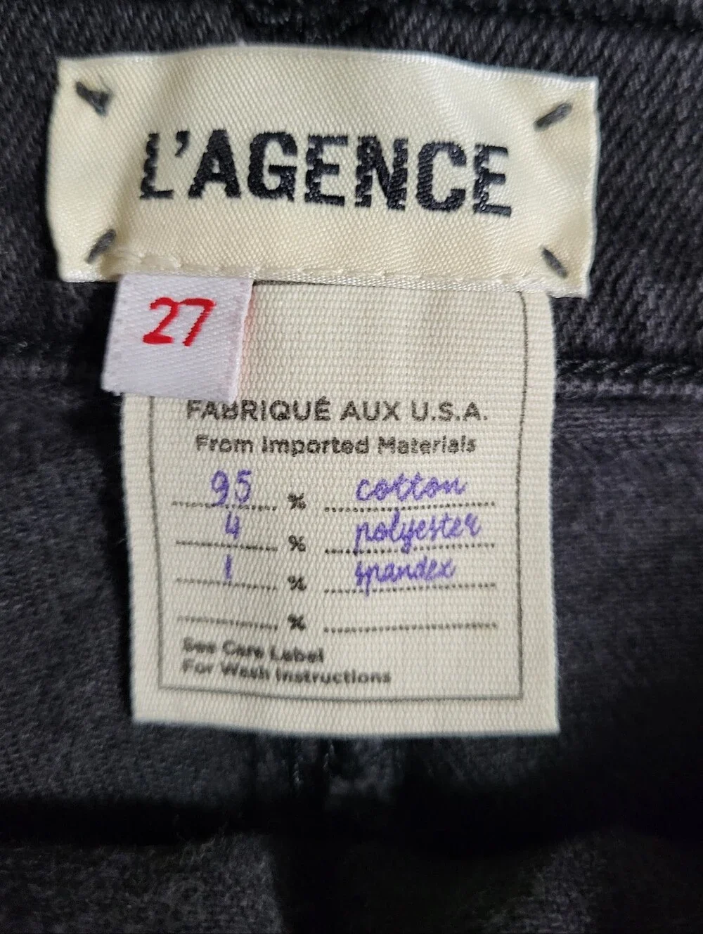 L'AGENCE Portia High Rise Women's Black Denim Lace Up Mini Skirt sz 27